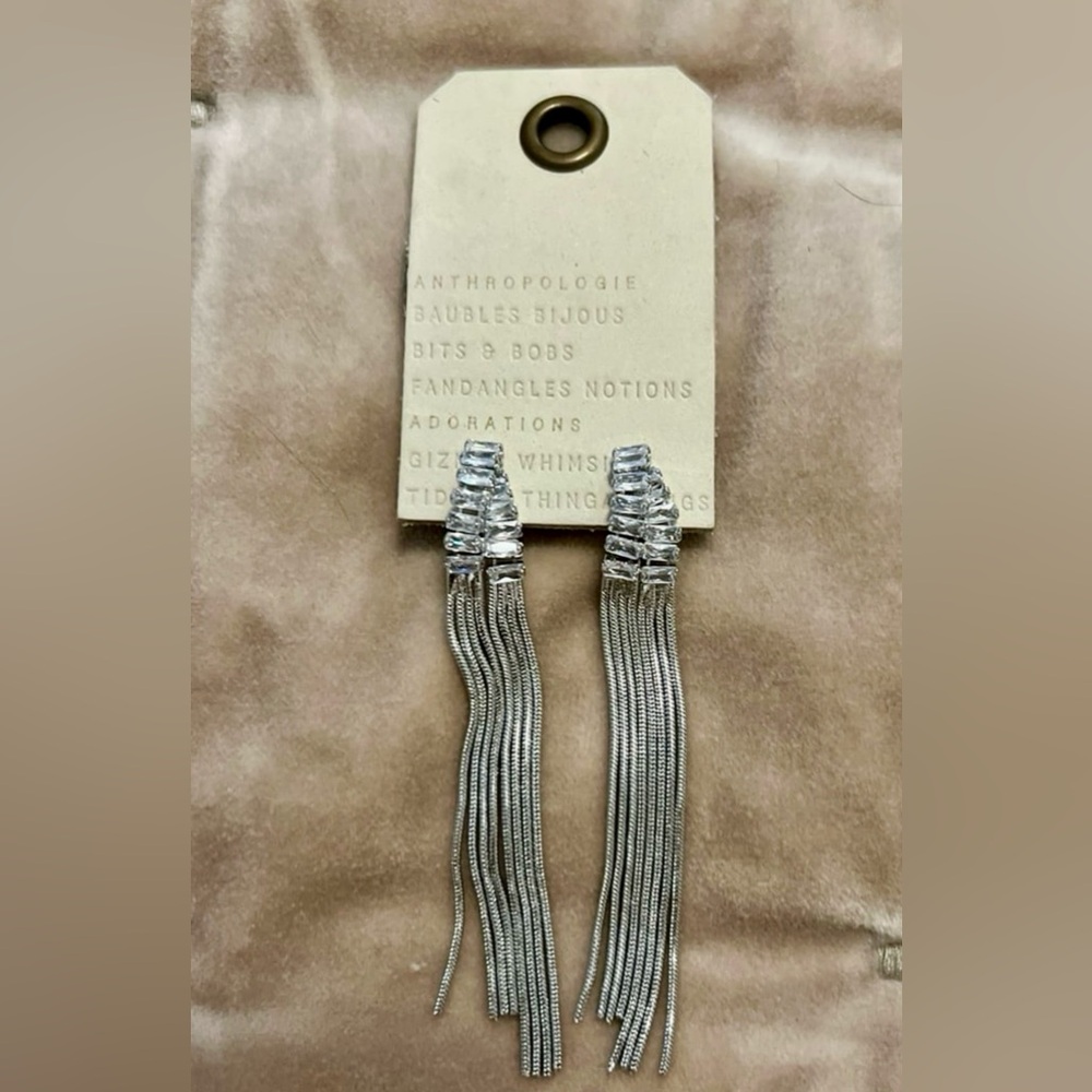 NWT-Anthropologie Silver & Cubic Zirconia Earrings
